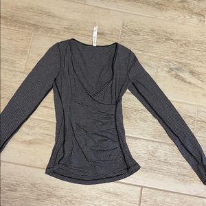 Lululemon Black and gray striped shirt